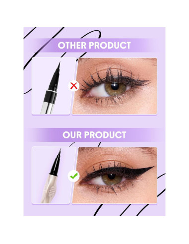 Delineador Líquido SHEGLAM Glide Control Negro Mate 15.29 cm