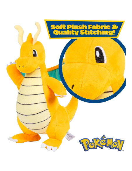 Peluche Pokémon Dragonite 30 cm - Licencia Oficial Jazwares