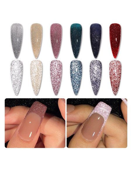 Conjunto de Esmalte de Uñas Glitter GAOY - 6 Colores 7.3ml