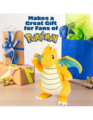 Peluche Pokémon Dragonite 30 cm - Licencia Oficial Jazwares