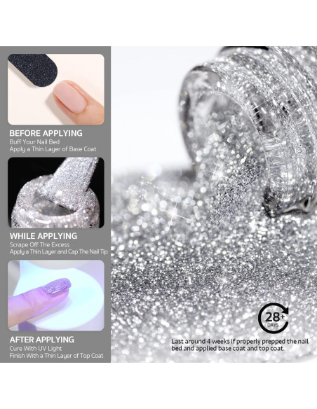 Conjunto de Esmalte de Uñas Glitter GAOY - 6 Colores 7.3ml