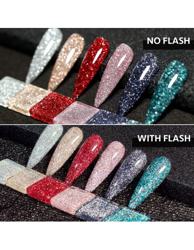 Conjunto de Esmalte de Uñas Glitter GAOY - 6 Colores 7.3ml