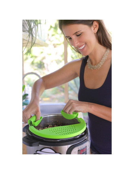 Colador de Silicona Salbree para Olla a Presión 6qt Verde Colador de Silicona Salbree para Olla a Presión 6qt Verde