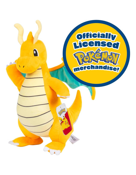 Peluche Pokémon Dragonite 30 cm - Licencia Oficial Jazwares