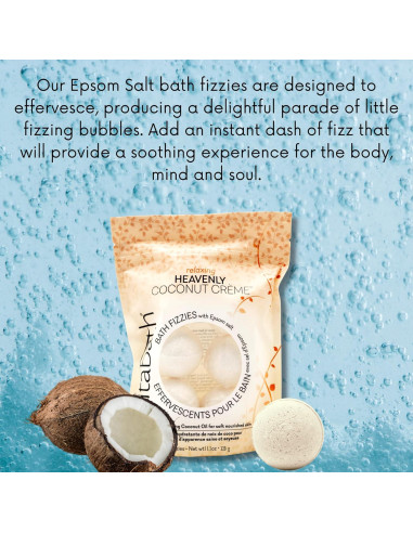 Vitabath Fizzies de Baño Crema de Coco 283.5g - 6 Unidades
