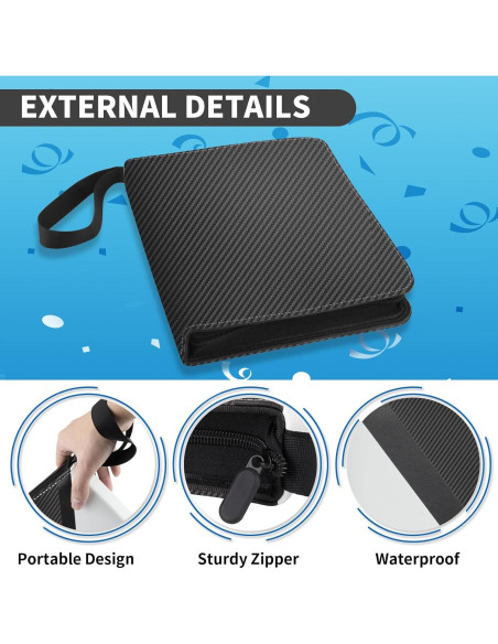 Carpeta de Cartas de Comercio YoKiStar 9 Bolsillos Negra