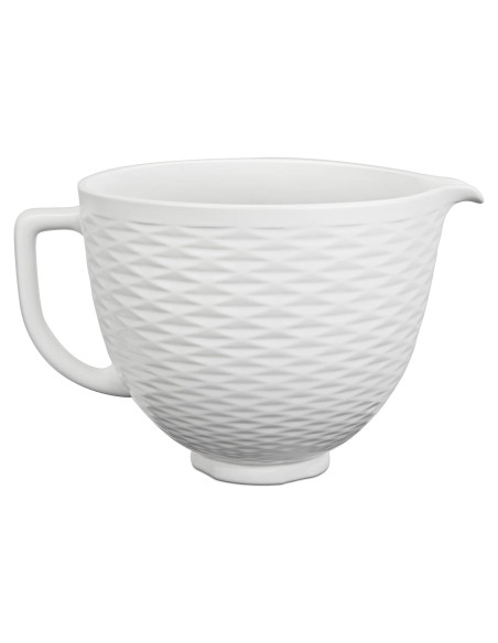 Tazón de Cerámica KitchenAid 5 Cuartos Textura Chocolate Blanco Tazón de Cerámica KitchenAid 5 Cuartos Textura Chocolate Blanco