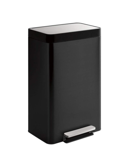 Cubo de Basura KOHLER 49L Acero Inoxidable Negro Pedal Silencioso