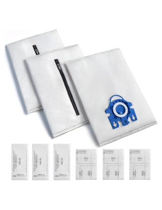 Bolsas de polvo reutilizables CHIKIXSON GN para Miele - 3 bolsas y 6 filtros