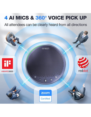 Altavoz Bluetooth EMEET OfficeCore M3 - 4 Micrófonos AI 360