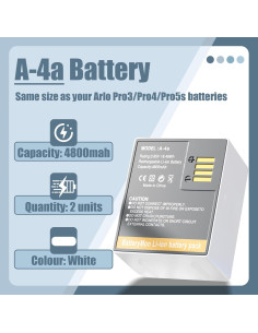 Paquete de 2 Baterías Recargables A-4a para Cámaras Arlo 2