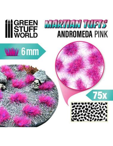 Tufts Marcianos Fluorescentes Green Stuff World Andromeda Rosa 6mm