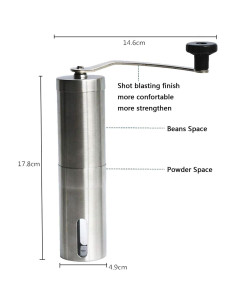 Molino de café manual Cerpourt con muelas de cerámica 272g 2