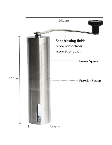 Molino de café manual Cerpourt con muelas de cerámica 272g