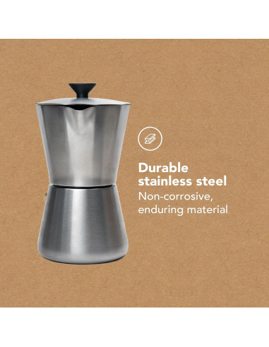 Cafetera Moka Pot MiiR Acero Inoxidable 10oz Manual