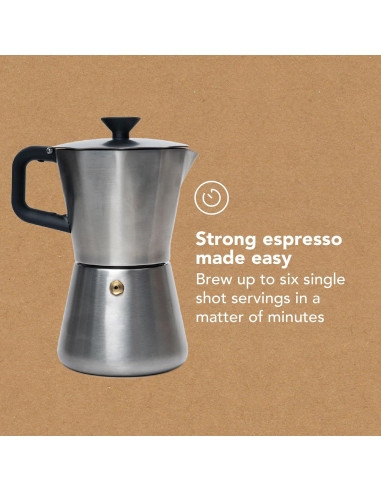 Cafetera Moka Pot MiiR Acero Inoxidable 10oz Manual