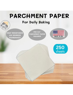 Papel de Parchment Antiadherente 30 x 30 cm Worthy Liners 250 Hojas 2