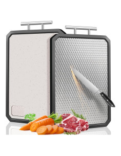 Tabla de Cortar Doble Lado XINHUISHQZ Acero Inoxidable 40.64x27.94cm