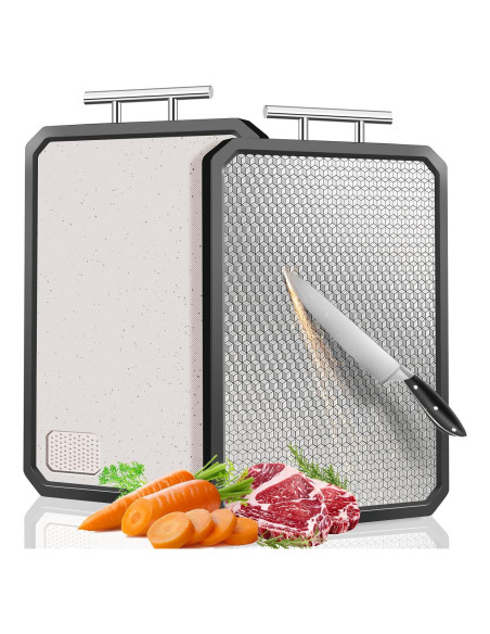 Tabla de Cortar Doble Lado XINHUISHQZ Acero Inoxidable 40.64x27.94cm