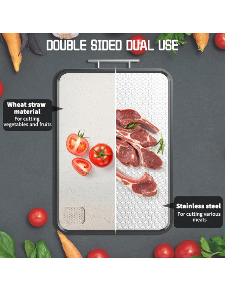 Tabla de Cortar Doble Lado XINHUISHQZ Acero Inoxidable 40.64x27.94cm
