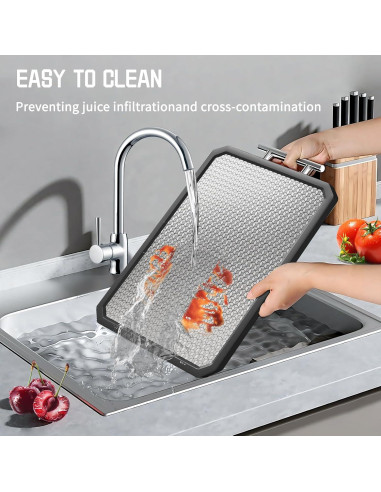 Tabla de Cortar Doble Lado XINHUISHQZ Acero Inoxidable 40.64x27.94cm