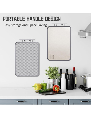 Tabla de Cortar Doble Lado XINHUISHQZ Acero Inoxidable 40.64x27.94cm
