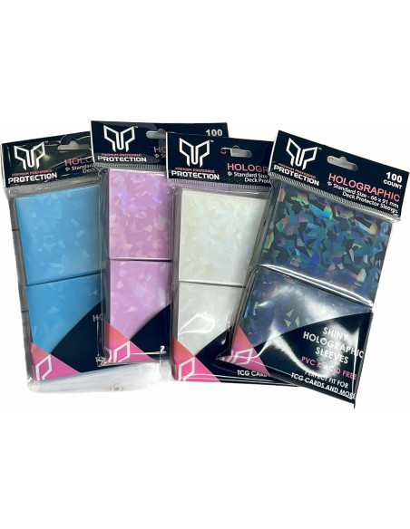 100 Fundas Holográficas Blancas Perfect Fit 66x91mm - Protección Premium