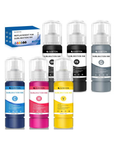 Tinta de Sublimación Gubffon 6x100ml para Ecotank ET-8500 ET-8550