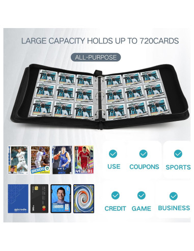 Carpeta de Cartas Coleccionables MOSLA 720 Bolsillos Doble Cara