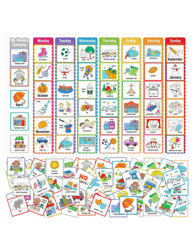 264 Tarjetas de Horario Visual Geyee para Niños - Rutina Diaria