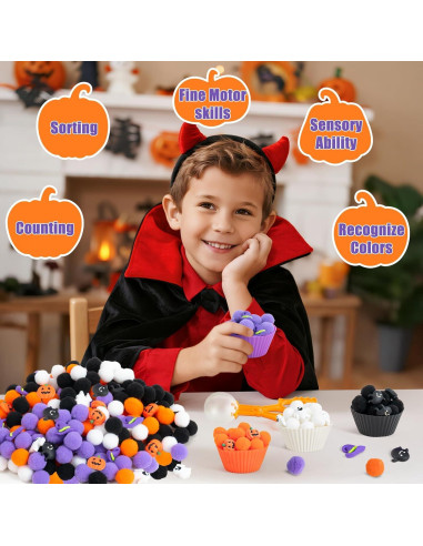 Relleno Sensorial Halloween Adval9Vram 295 Piezas Motricidad Fina