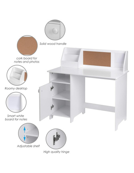 Escritorio de Estudio UTEX para Niños Blanco con Almacenamiento