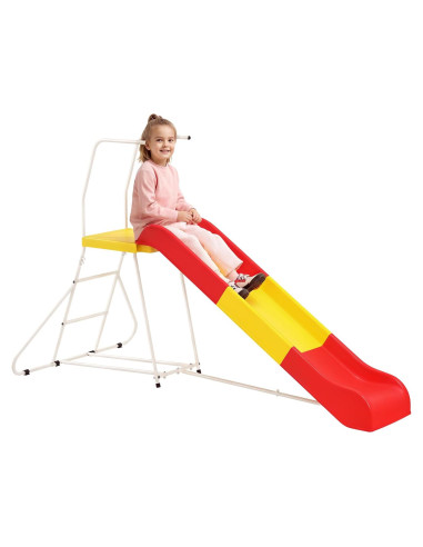 Tobogán de 248.9 cm Qaba para Niños Rojo - Parque Infantil