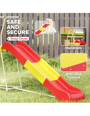 Tobogán de 248.9 cm Qaba para Niños Rojo - Parque Infantil