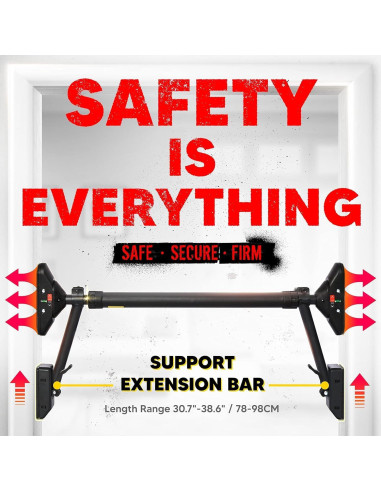 Barra de Dominadas E-Jet Sport 78-98 cm con Bloqueo Seguro