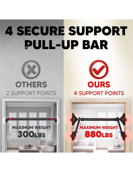 Barra de Dominadas E-Jet Sport 78-98 cm con Bloqueo Seguro