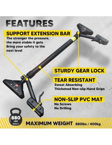 Barra de Dominadas E-Jet Sport 78-98 cm con Bloqueo Seguro