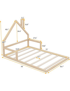 Cama de Suelo Completo MERITLINE con Cabecero Casa Natural 2