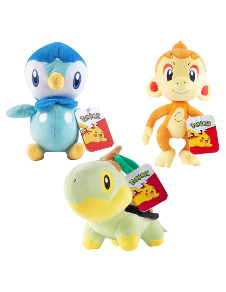 Conjunto de Peluches Pokémon Chimchar, Piplup y Turtwig 20cm Conjunto de Peluches Pokémon Chimchar, Piplup y Turtwig 20cm