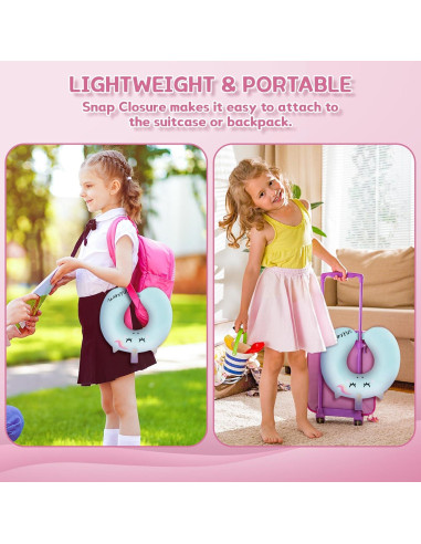 Almohada de Cuello para Niños OBloved Azul con Máscara de Sueño