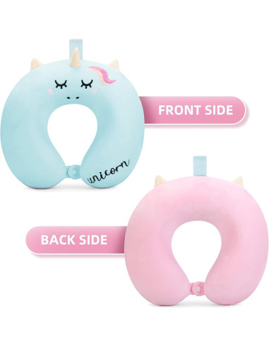 Almohada de Cuello para Niños OBloved Azul con Máscara de Sueño