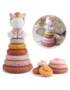 Juguetes Apilables y Mordedores Nueplay Caballo Rosa 7 Pcs