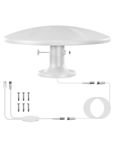 Antena de TV Exterior 360 DTB TECH JS21 Amplificada 4K Beige