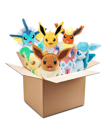 Peluche Pokémon Eevee Evolución 20 cm + Figura Sorpresa