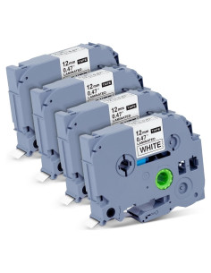 Cinta de Etiqueta Brother TZe-231 12mm 4 Unidades Blanca