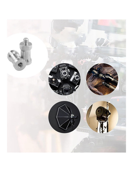 Adaptador de Soporte de Luz Zangc 1/4 Hembra a 3/8 Macho - 4 Piezas Adaptador de Soporte de Luz Zangc 1/4 Hembra a 3/8 Macho - 4 Piezas