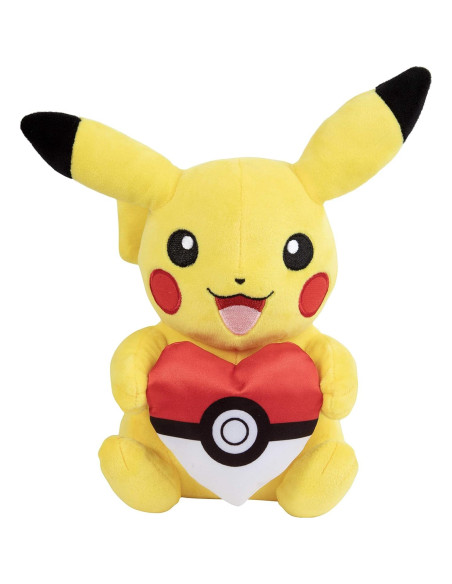 Peluche Pikachu 20 cm con Pokébola Corazón - Jazwares