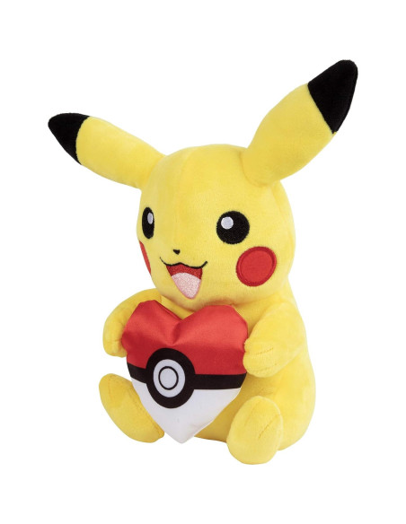 Peluche Pikachu 20 cm con Pokébola Corazón - Jazwares