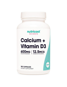 Nutricost Calcio 600mg + Vitamina D3 12.5mcg Vegano 180 Cápsulas