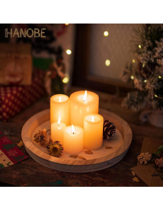 Juego de 2 Bandejas Decorativas Redondas Hanobe de Madera 2